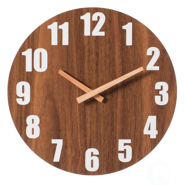 Quickway Imports Antique Home Decor Wall Clock For Living Room, Bedroom, Kitchen, or Dining Room, Brown Natural Wood QI004096